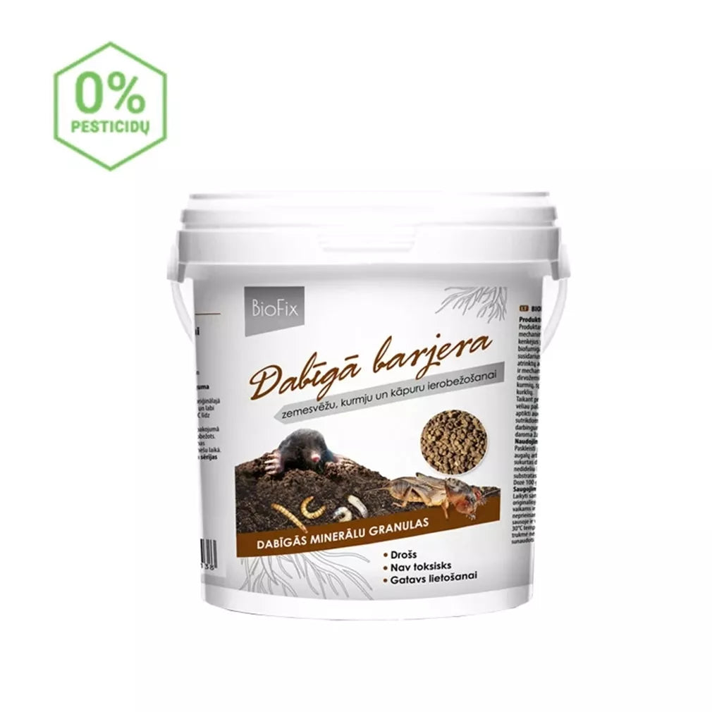BIOFIX STOPPER přírodní bariéra pro kontrolu krtků, krtonožek a drátovců, 1 kg
