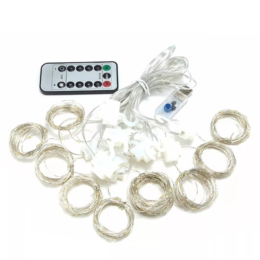 LED USB Závěs - Girlanda, studeně bílá