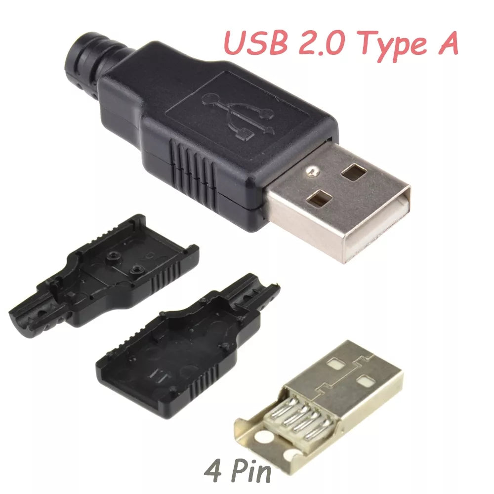 Pájecí zásuvka USB Type-A A 2.0 Male 4 Pin Plug