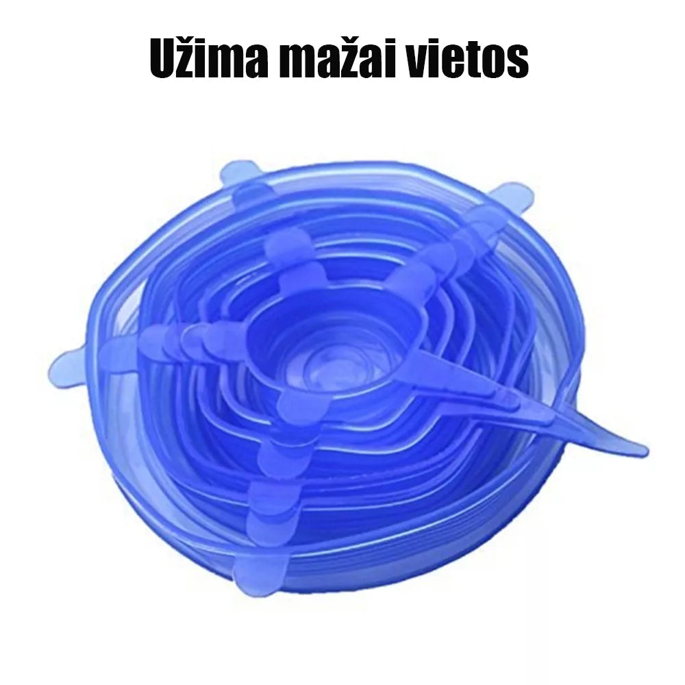 SADA PRUŽNÝCH SILIKONOVÝCH VÍČEK (6 KS)