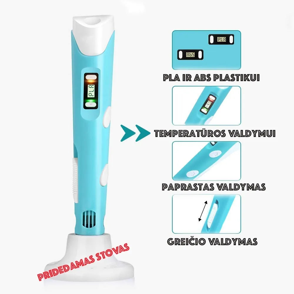3D pero pro PLA a ABS plastové pero
