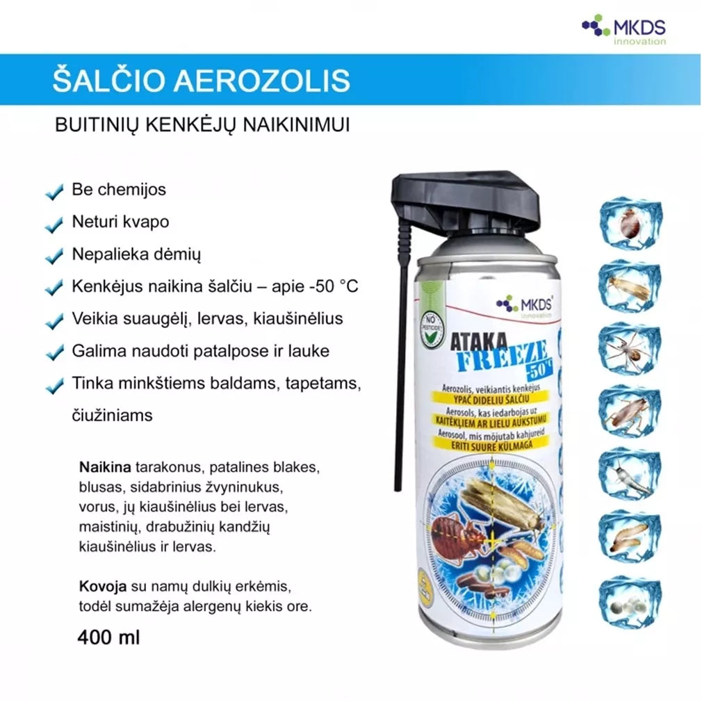 ATAKA FREEZE -50 °C chladicí aerosol na hubení hmyzu, 400 ml