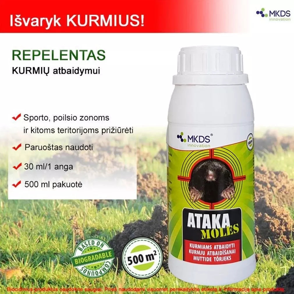 Ataka moles odpuzovač na krtky, 500 ml