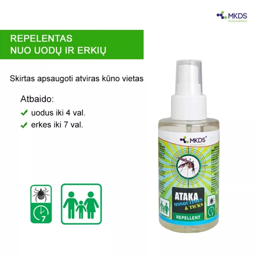 ATAKA Mosquitoes & Ticks – repelent proti komárům a klíšťatům, 100 ml