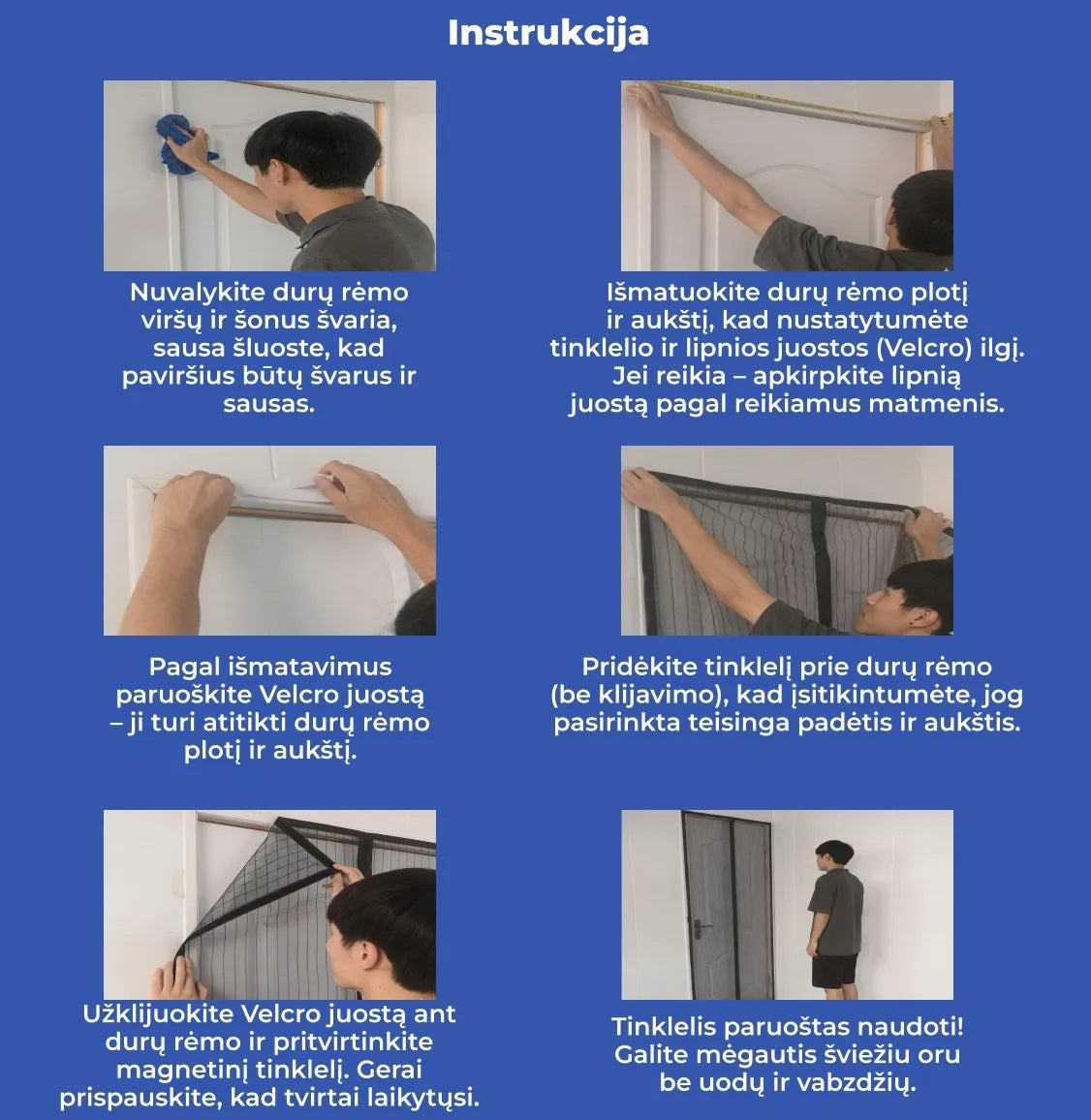 Vysoce kvalitní magnetická síťka na dveře 210 × 100 cm
