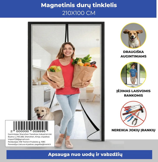 Vysoce kvalitní magnetická síťka na dveře 210 × 100 cm