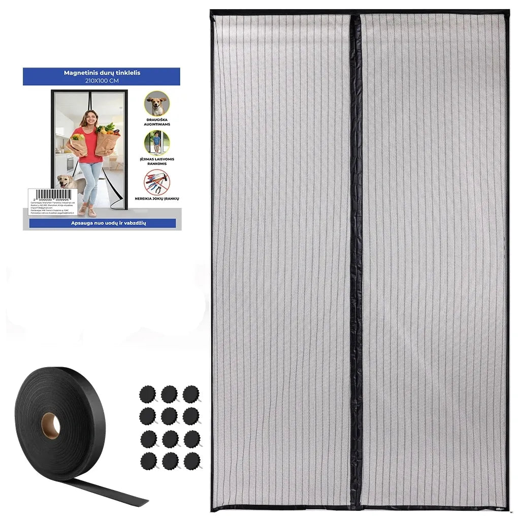 Vysoce kvalitní magnetická síťka na dveře 210 × 100 cm