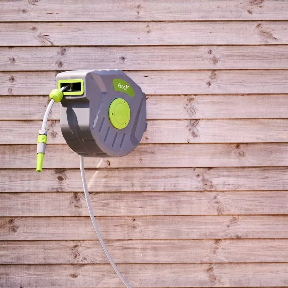 Automatický naviják na hadici s držákem – 20 m (nástěnná montáž)