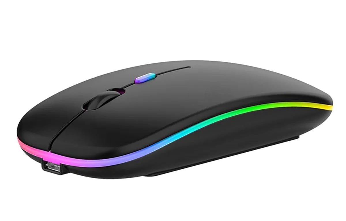 Bezdrátová myš s RGB LED podsvícením.