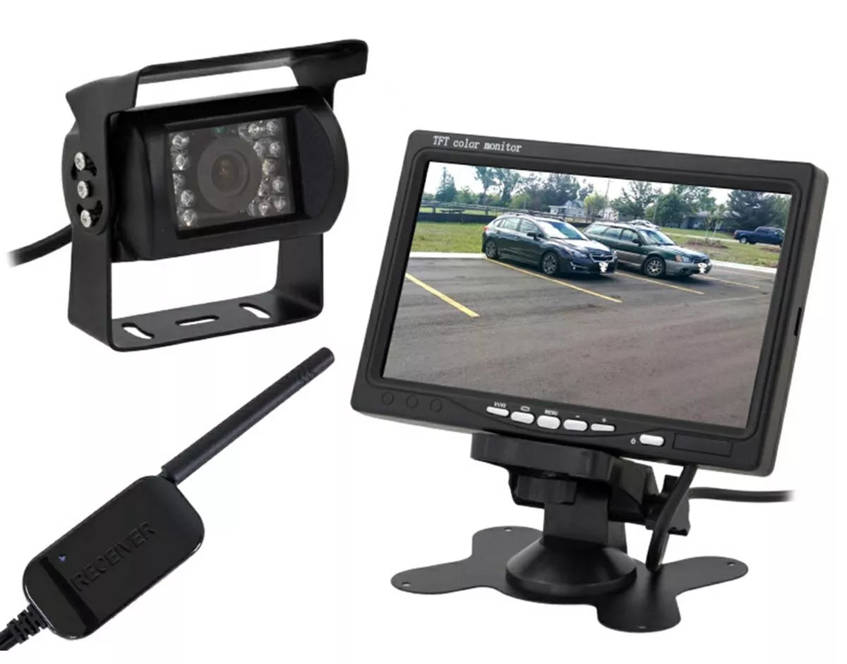 Bezdrátová kamera pro sledování zadního pohledu v autě + LCD 7"