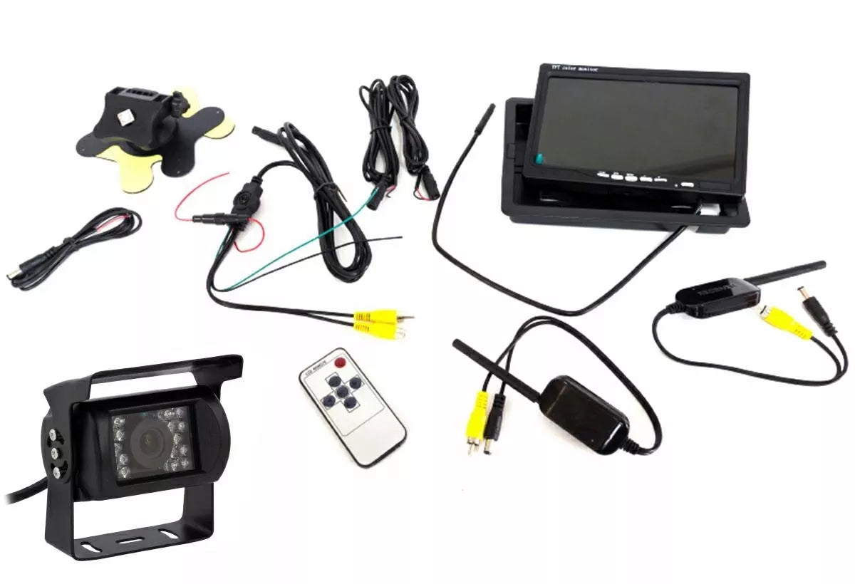 Bezdrátová kamera pro sledování zadního pohledu v autě + LCD 7"