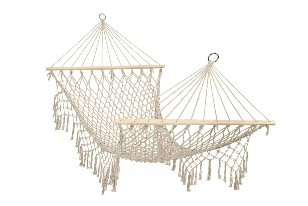 Zahradní houpací síť ve stylu boho