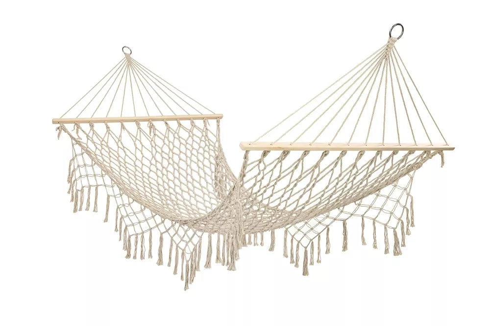 Zahradní houpací síť ve stylu boho