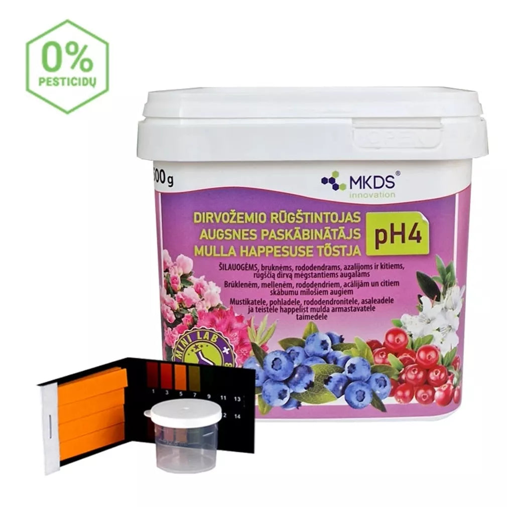 Půdní okyselovač pH4 s mini laboratoří, 500 g