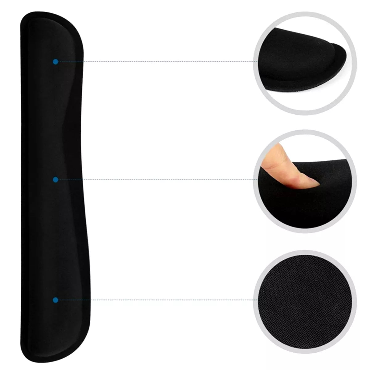 Ergonomicky tvarovaná gelová podložka pod klávesnici