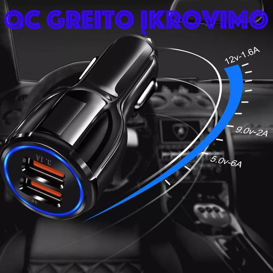 Rychlonabíjecí auto SAM. 2 X USB 3.0 FAST adaptér