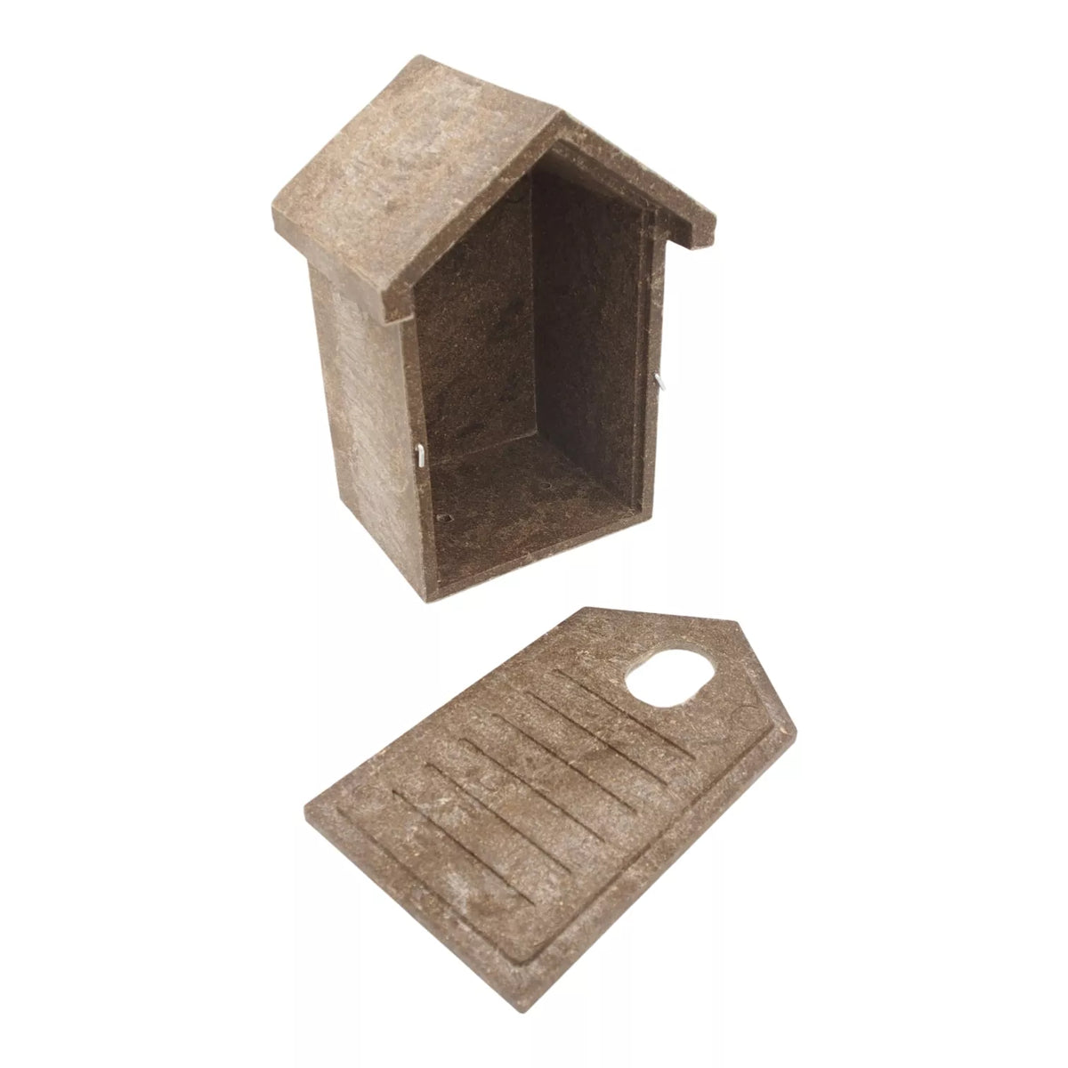 Budka pro sýkory z polymerového dřeva s oválným vletovým otvorem 5 × 3 cm
