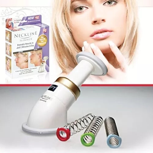 Masážní a posilovací přístroj na krk, bradu a podbradek „Neckline Slimmer“