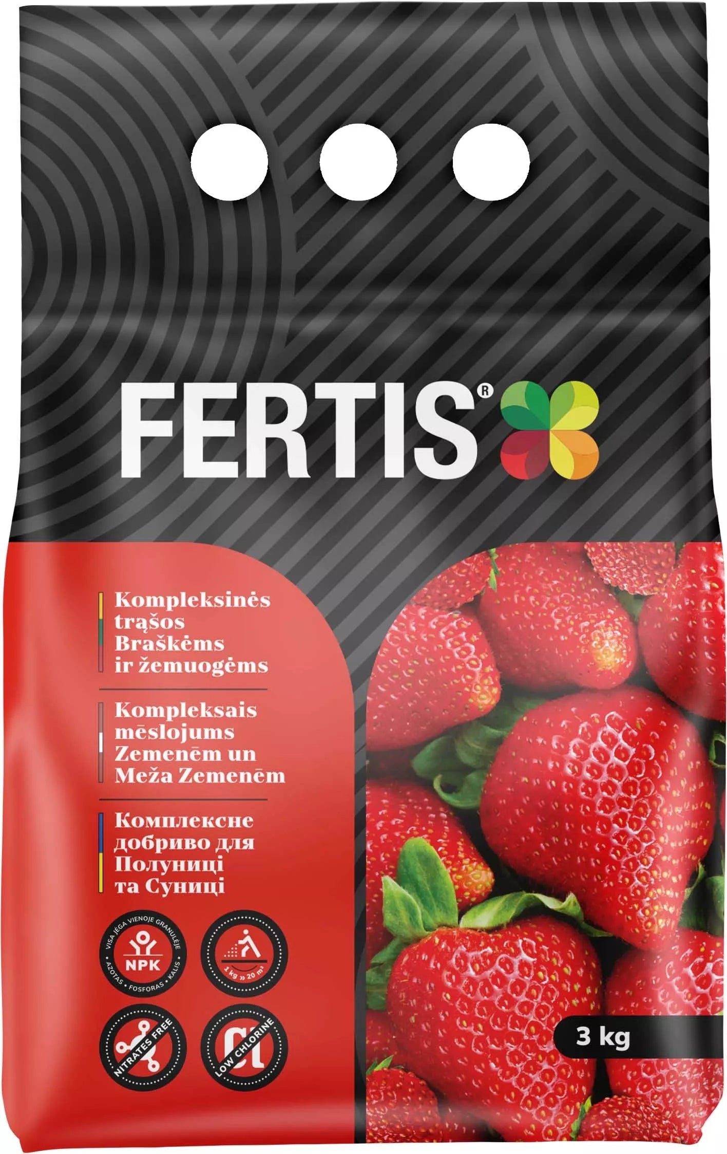 Komplexní hnojivo pro jahody a lesní jahody FERTIS, 3 kg