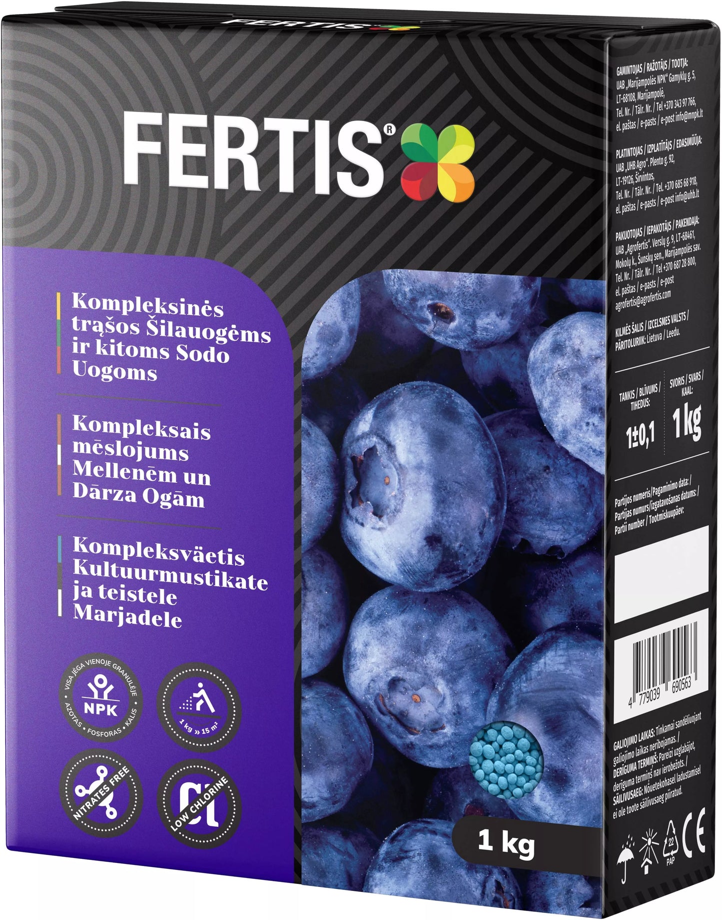 Komplexní hnojivo pro borůvky a další zahradní bobule FERTIS, 1 kg