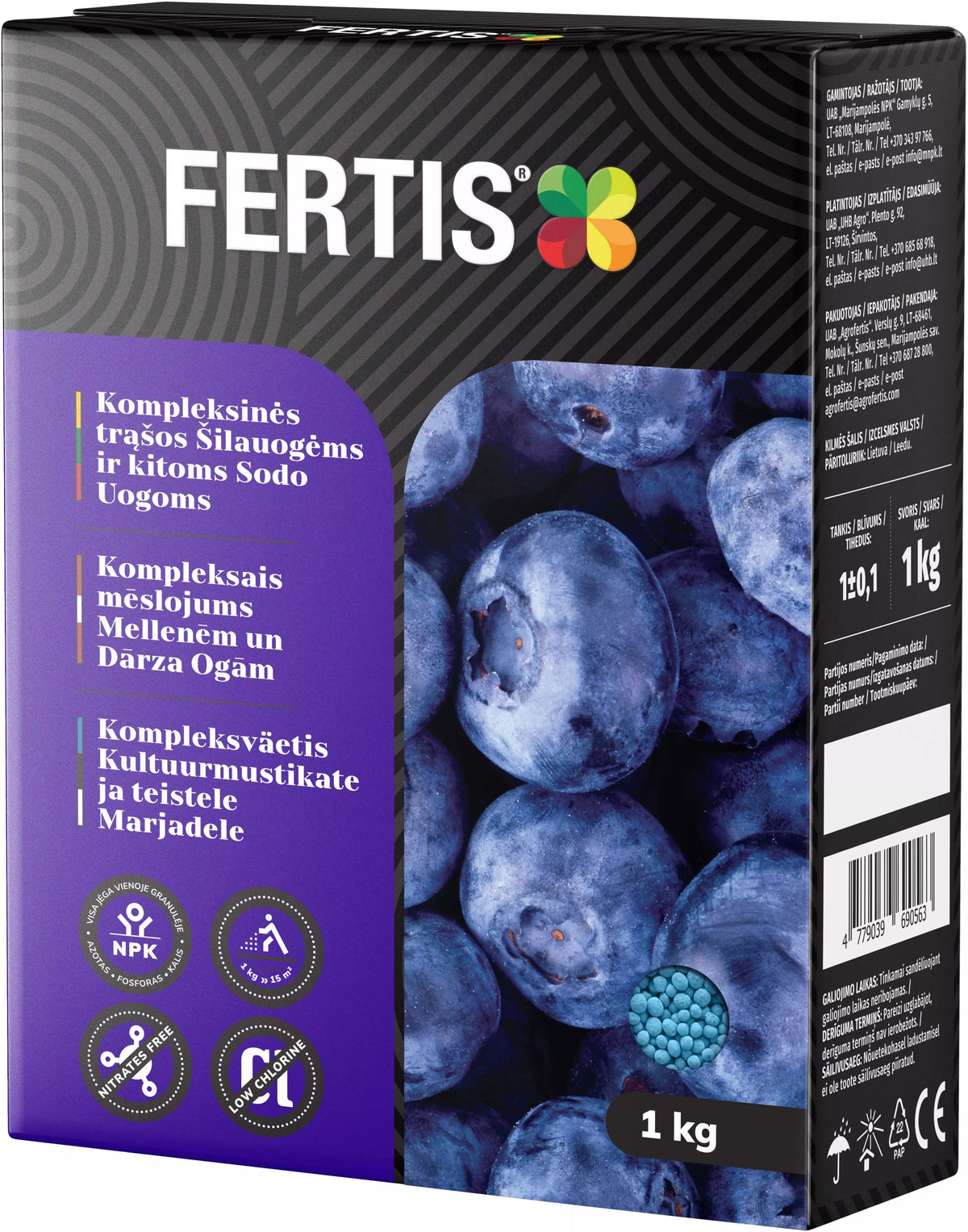 Komplexní hnojivo pro borůvky a další zahradní bobule FERTIS, 1 kg