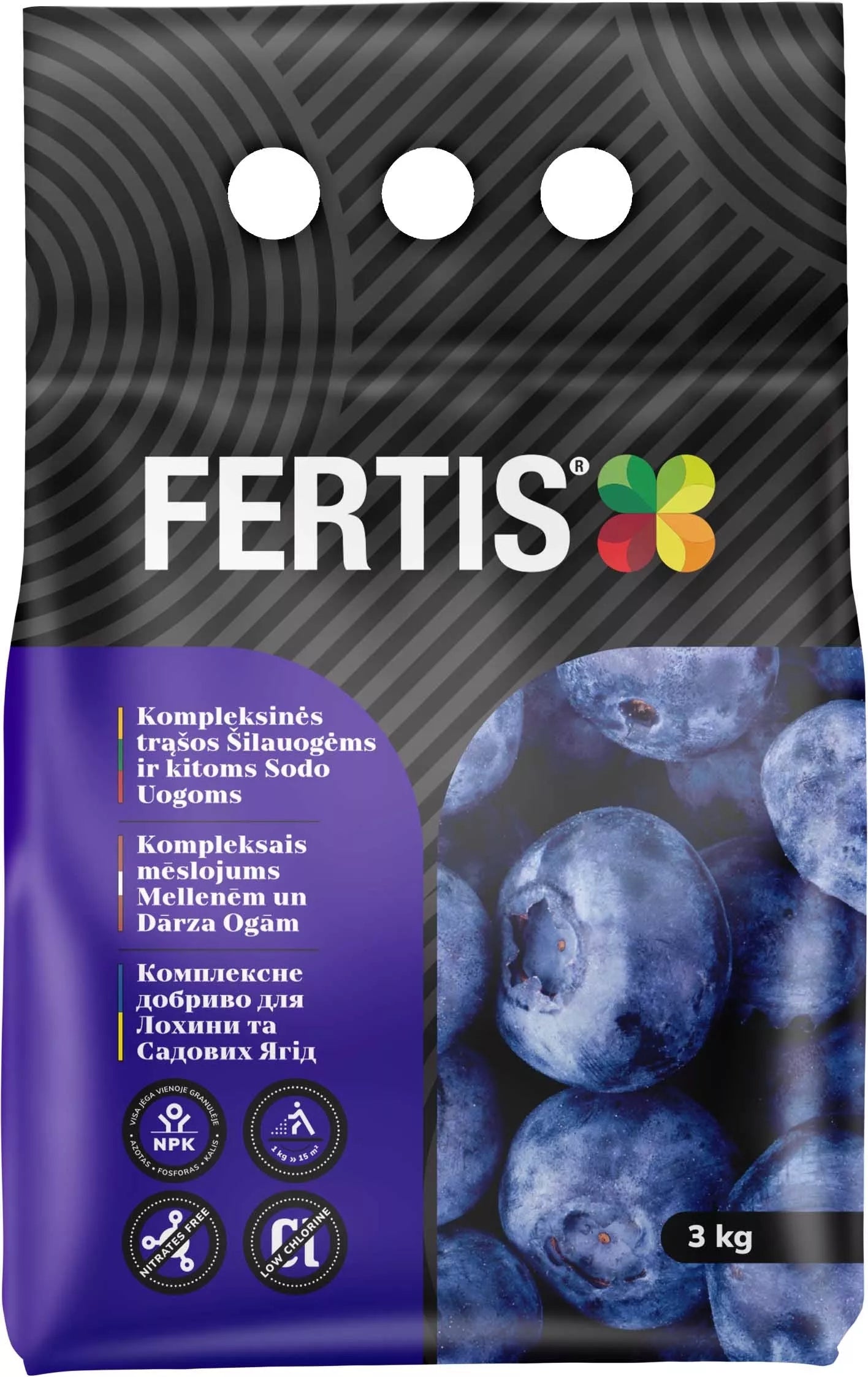Komplexní hnojivo pro borůvky a další zahradní bobule FERTIS, 3kg