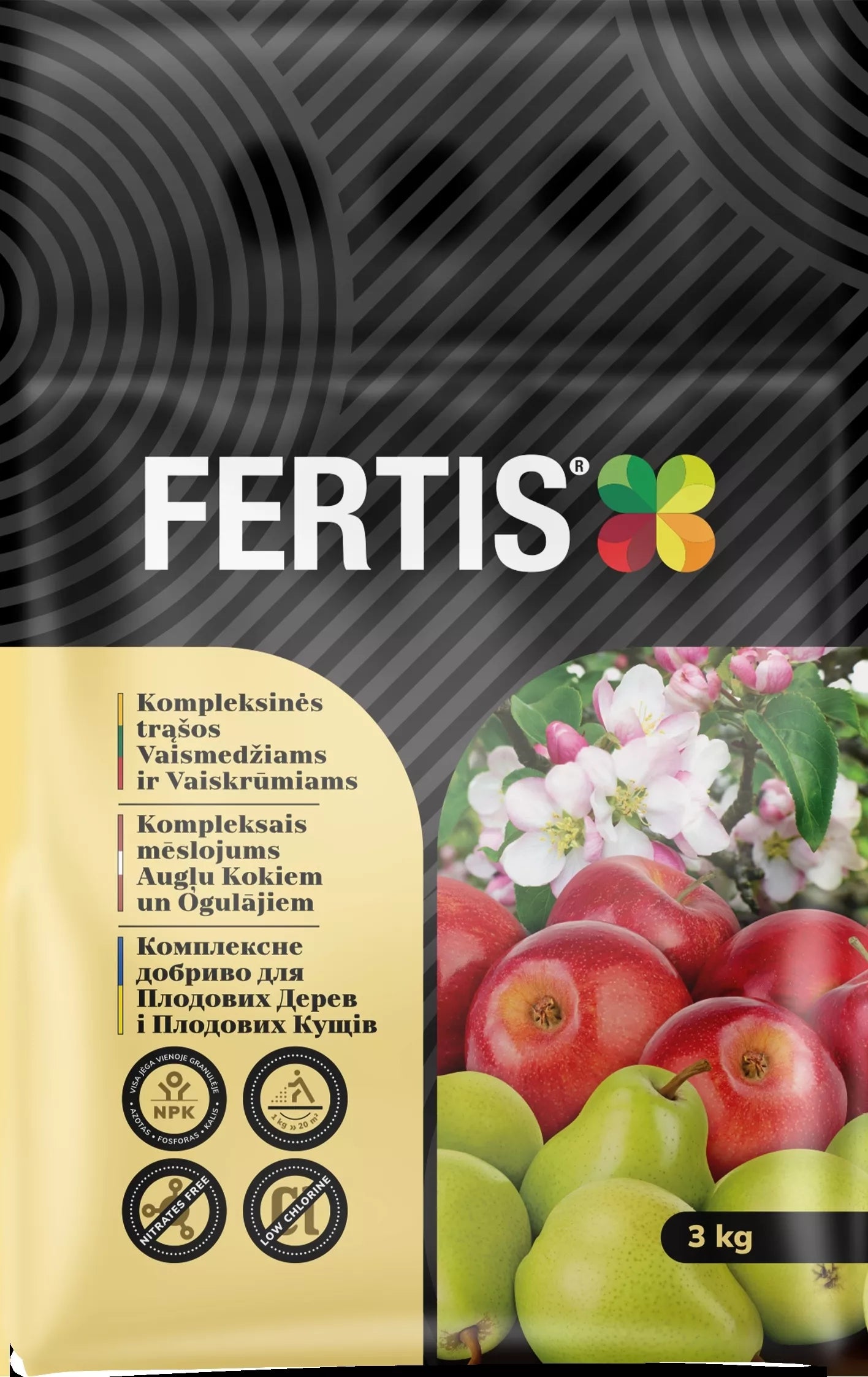 Komplexní hnojivo pro ovocné stromy a keře FERTIS, 3kg