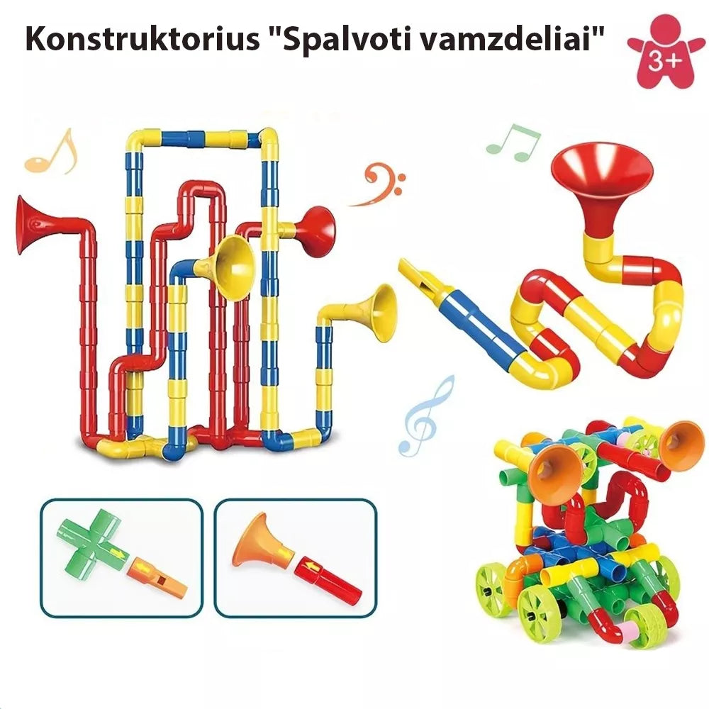 Stavebnice "Barevné trubičky", 76 ks