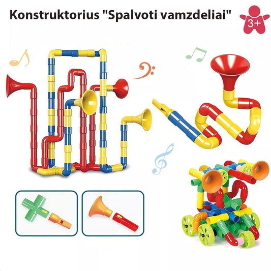 Stavebnice "Barevné trubičky", 76 ks
