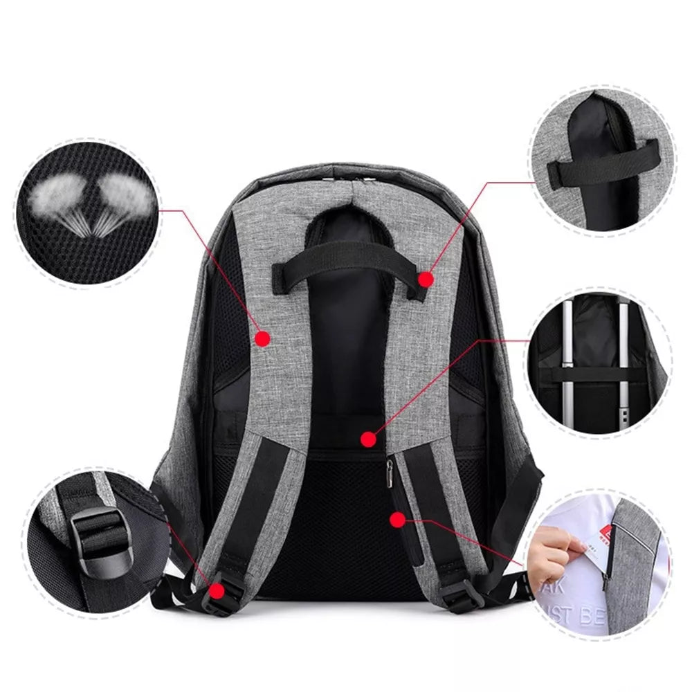 Batoh s USB portem - Fialový