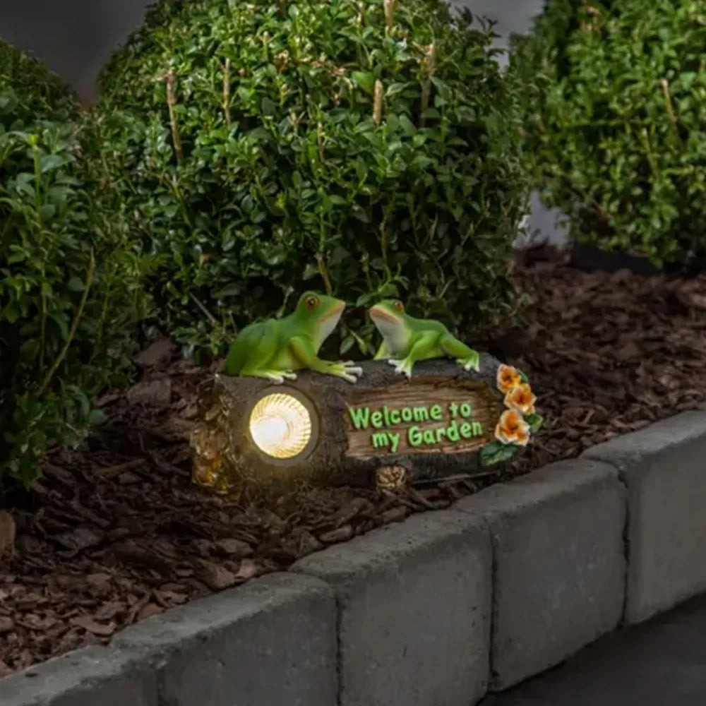 Venkovní LED lampa „Frogy“ se solárním panelem (24 × 14 cm)
