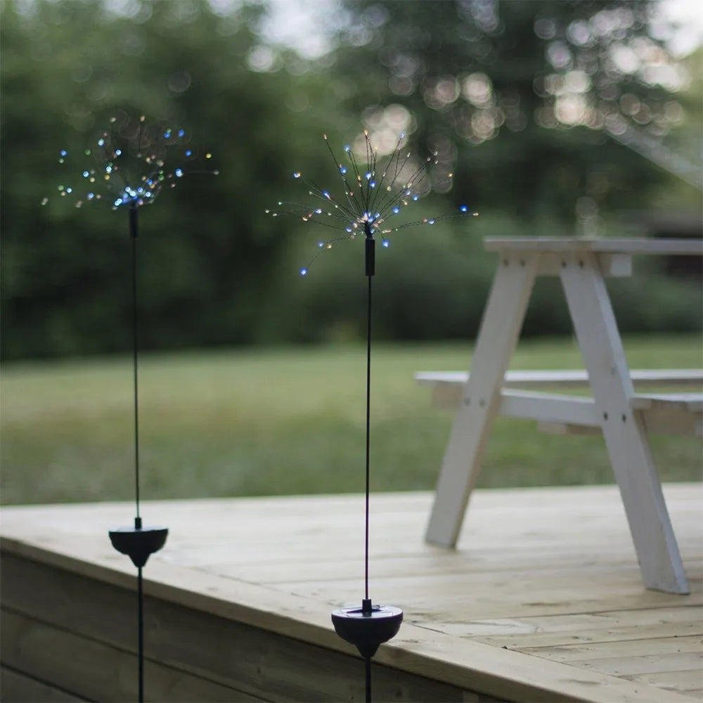 Venkovní LED žárovka „Firework“ se solárním panelem (100 cm)