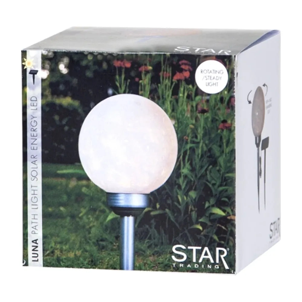 Venkovní LED zahradní lampa „Luna“ se solárním panelem (37 cm)