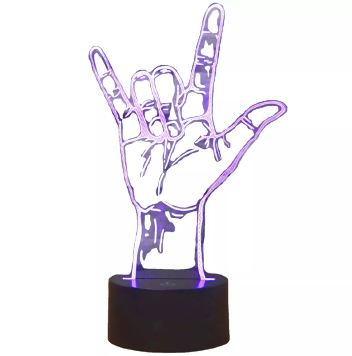 LED lampa ve tvaru ruky