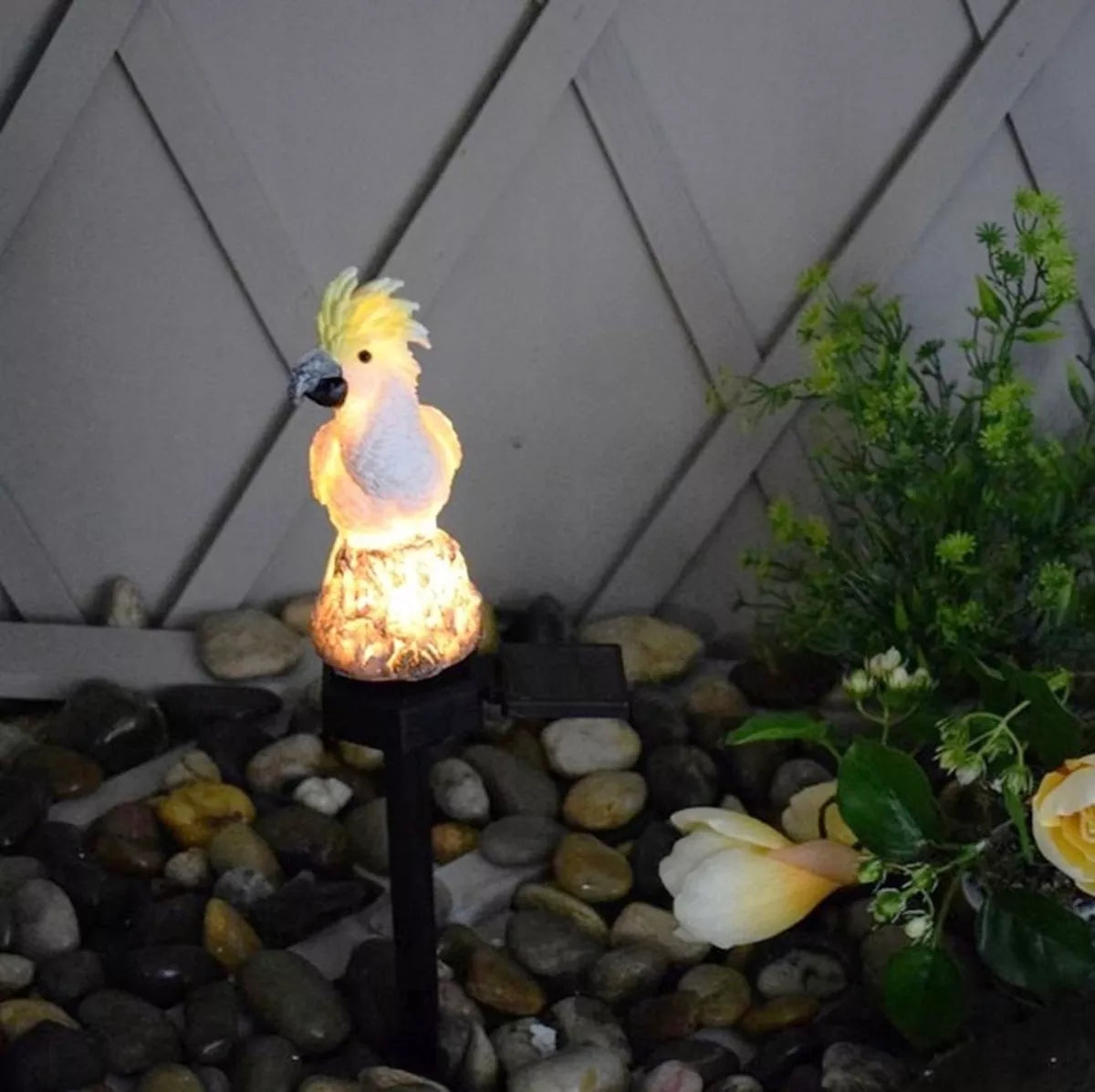LED solární zahradní lampa – Papoušek