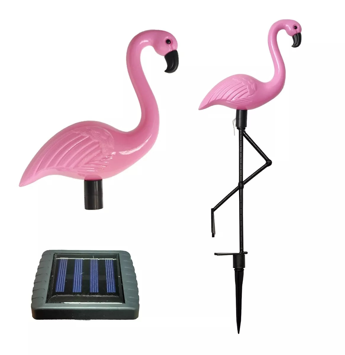 LED solární zahradní lampy – plameňák