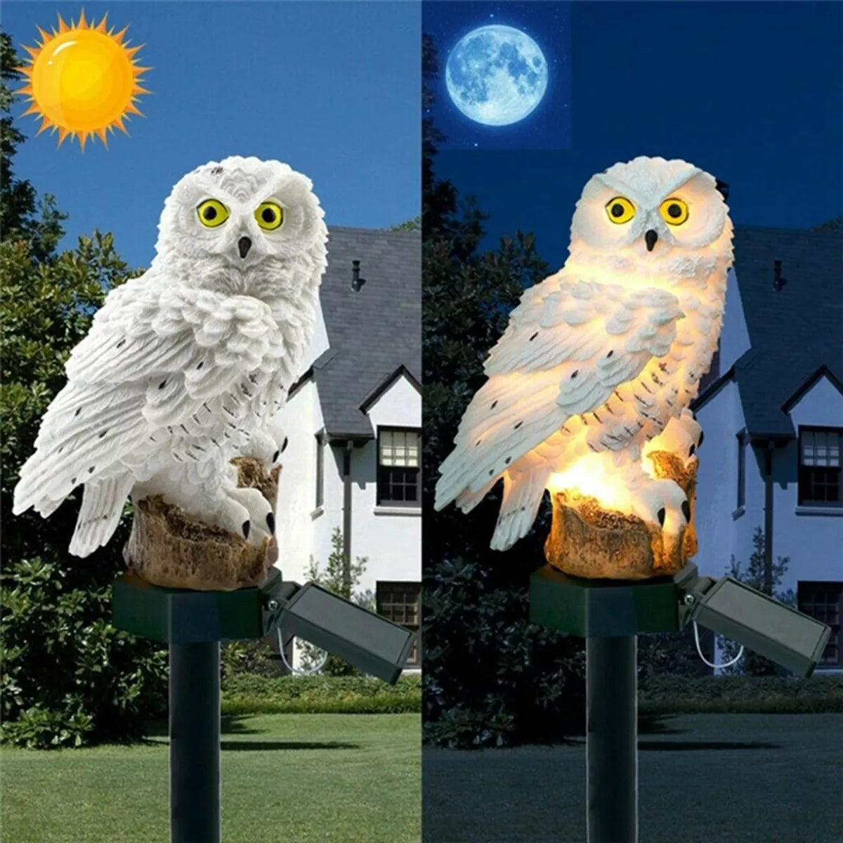 LED zahradní lampa ve tvaru sovy