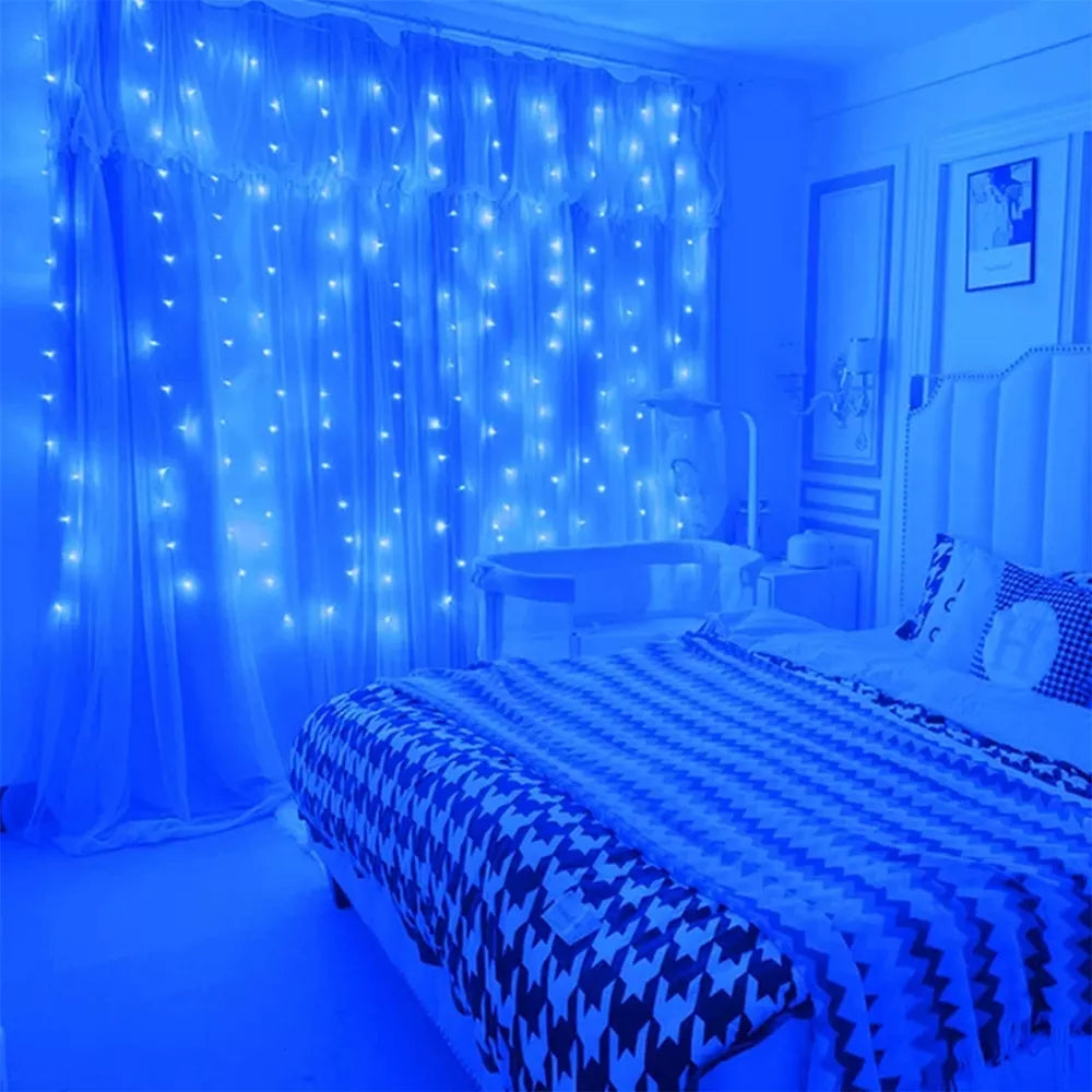 LED USB Závěs - Girlanda, modrá
