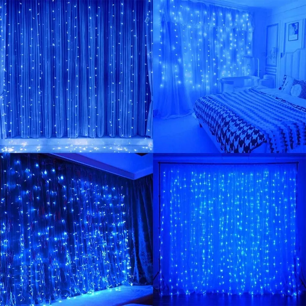 LED USB Závěs - Girlanda, modrá