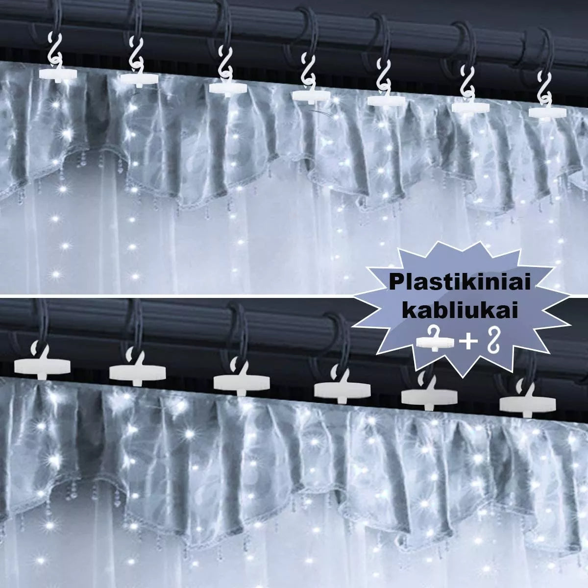 LED USB Závěs - Girlanda, studeně bílá