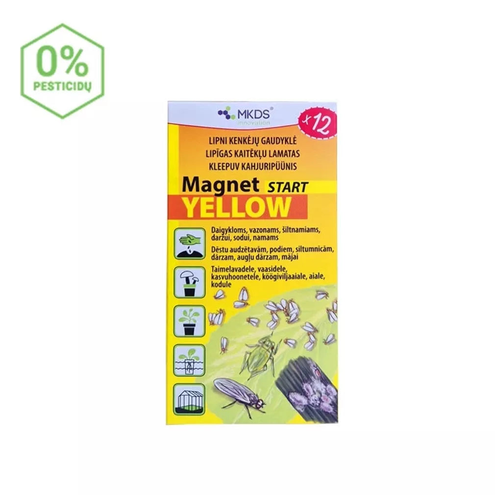 Magnet start yellow (7x14cm) lapači bělásků, ploštic, mšic, 12 ks