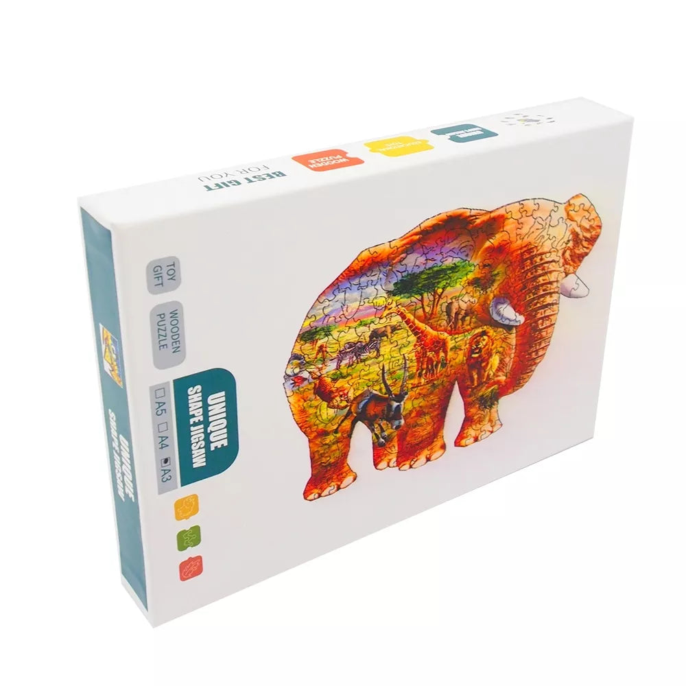 Dřevěné puzzle "Slon"