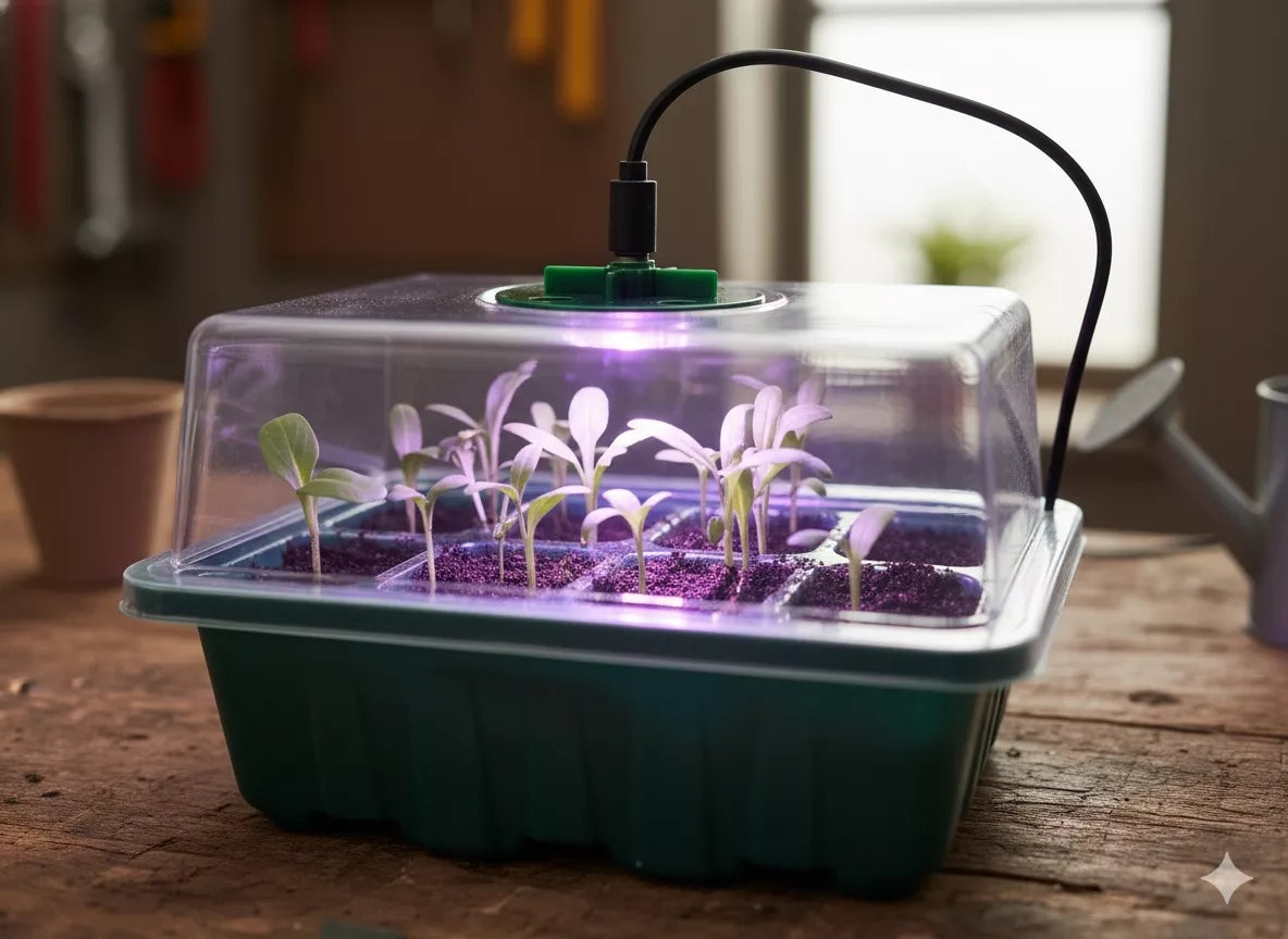 Mini sada skleníků pro klíčení s LED osvětlením – 3 ks.