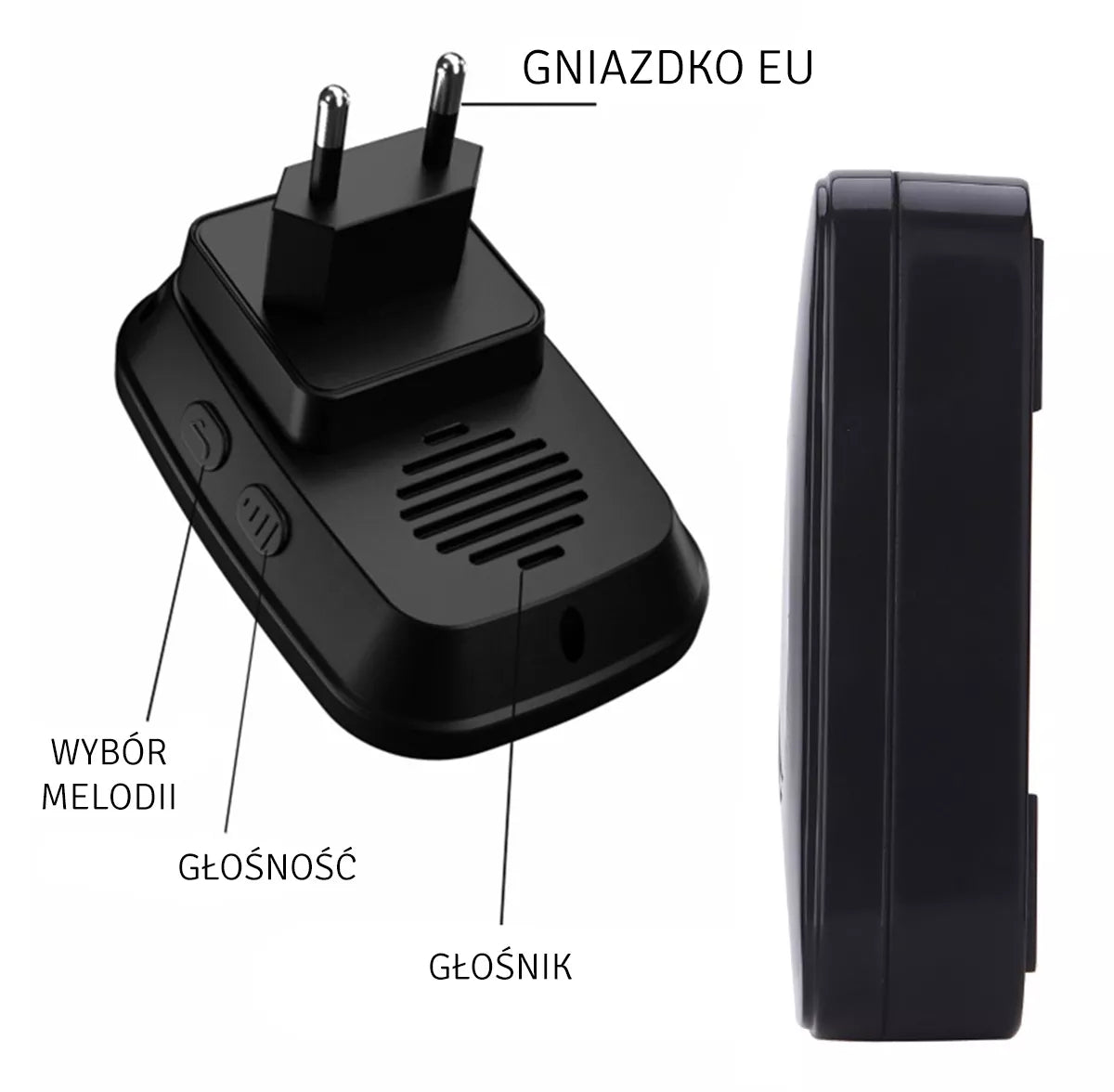 Moderní bezdrátový domovní zvonek černý