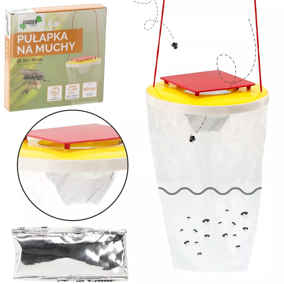 Lapač na mouchy a mušky (závěsný) 20 × 30 cm