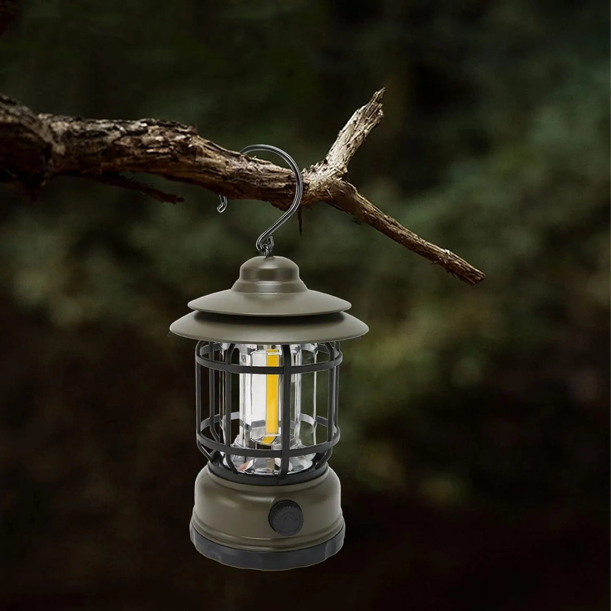 Přenosná LED kempingová lampa s háčkem na zavěšení (nabíjení přes USB)