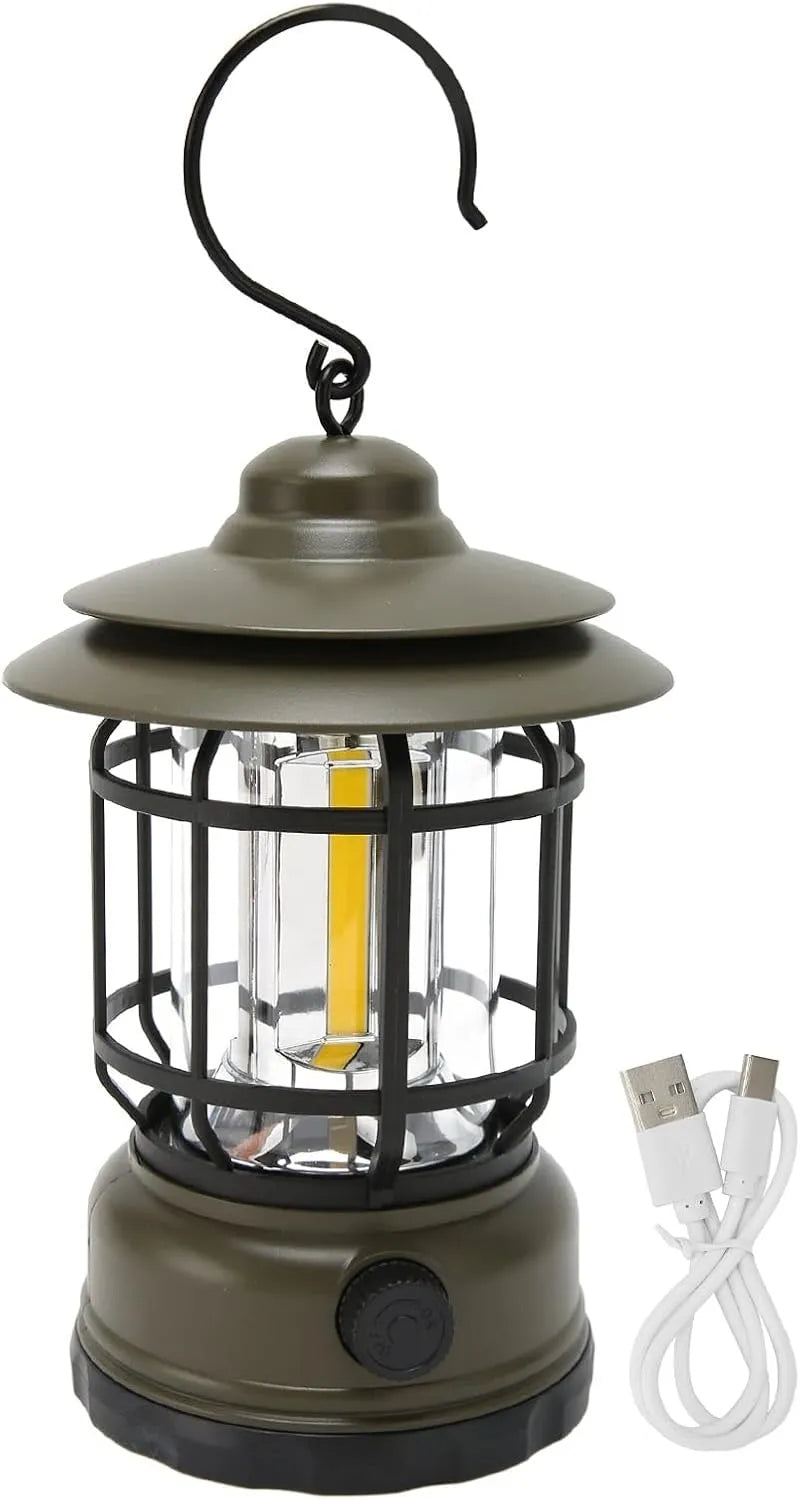 Přenosná LED kempingová lampa s háčkem na zavěšení (nabíjení přes USB)