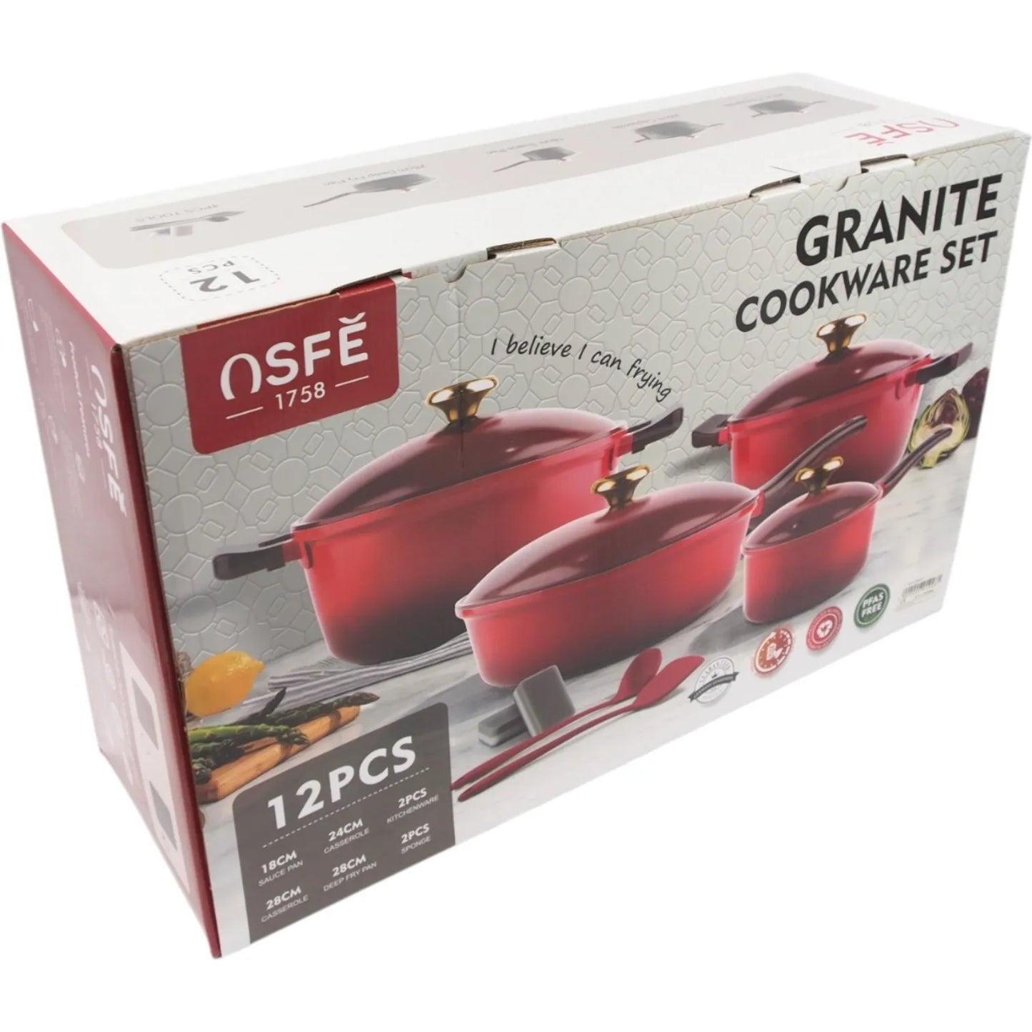OSFE 12 talikē zālijas värvjas granitinių hrnčekov set