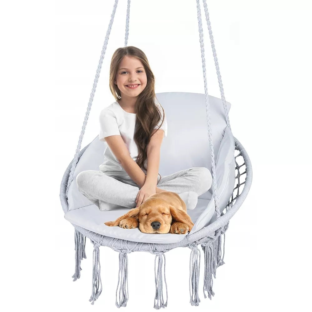 Závěsný hamak + polštář (šedý)