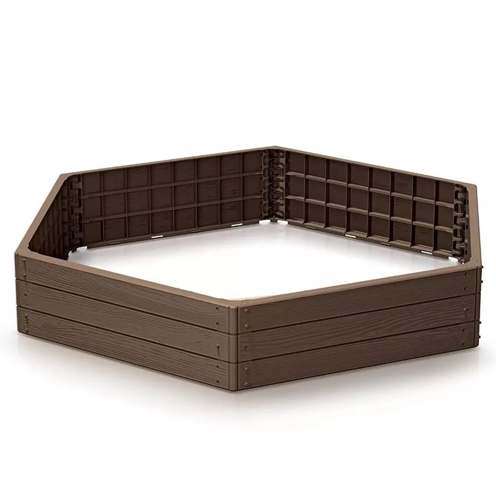 Vyvýšený záhon Base Woody 148 × 129 × 25 cm, hnědý